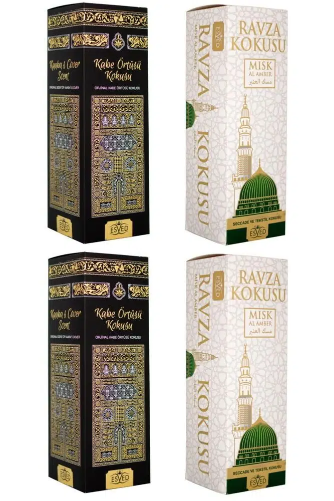 2 Adet Kabe Örtüsü Kokusu 400ml Sprey ve 2 Adet Medine Ravza Kokusu 400ml Sprey
