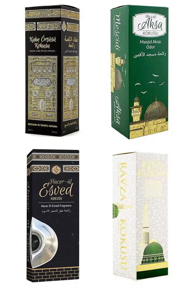 4 Adet Kabe Örtüsü Kokusu Mescidi Aksa Kokusu Medine Ravza Kokusu Ve Hacerul Esved 400 Ml.