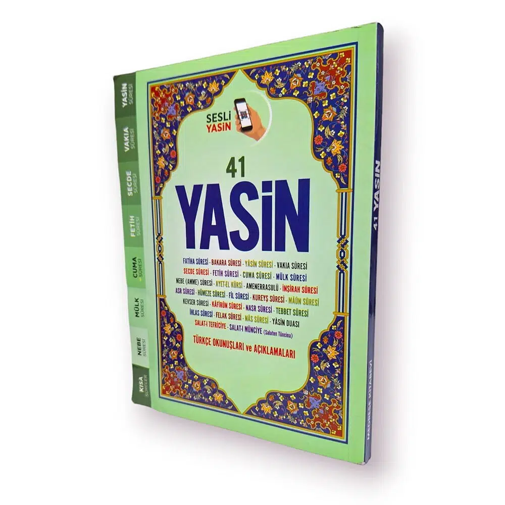 41 Yasin 10 Adet Karton Kapak, Fihristli , Bilgisayar Hatlı, İri Yazılı ,Qr Kodlu Sesli Yasin Kitabı 168 Sayfa,12*16 cm, Çanta B