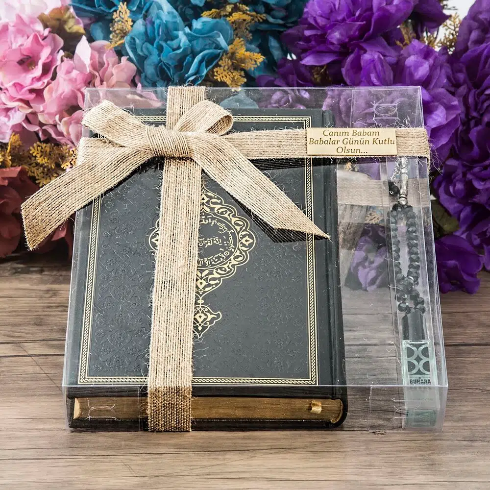 عيد الأب هدية القرآن الكري� , عطر, 33-حبة سبحة طق�  - أسود