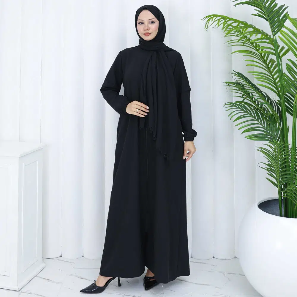 Women's Shawled Prayer Dress Black