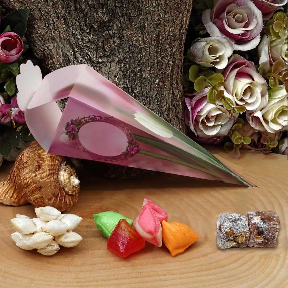 Bebek Mevlüt Şekeri Lale Çifte Kavrulmuş Lokumlu (50-60gr) 12cm