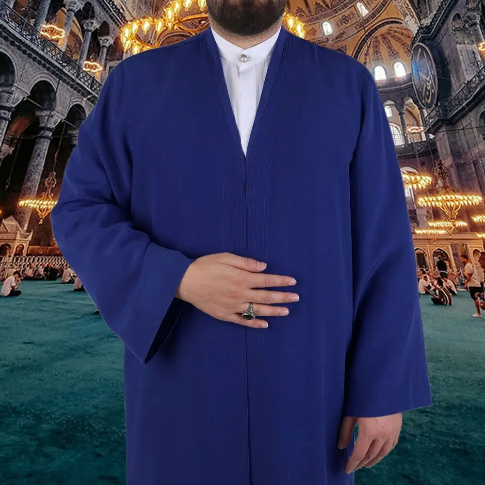 Buhara Yaka Navy Blue Namaz Robe