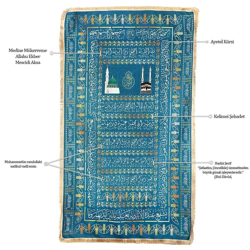 Dijital Baskılı Tabut Örtüsü Turkuaz Raşel Kumaş (114x240 cm) 880 gr