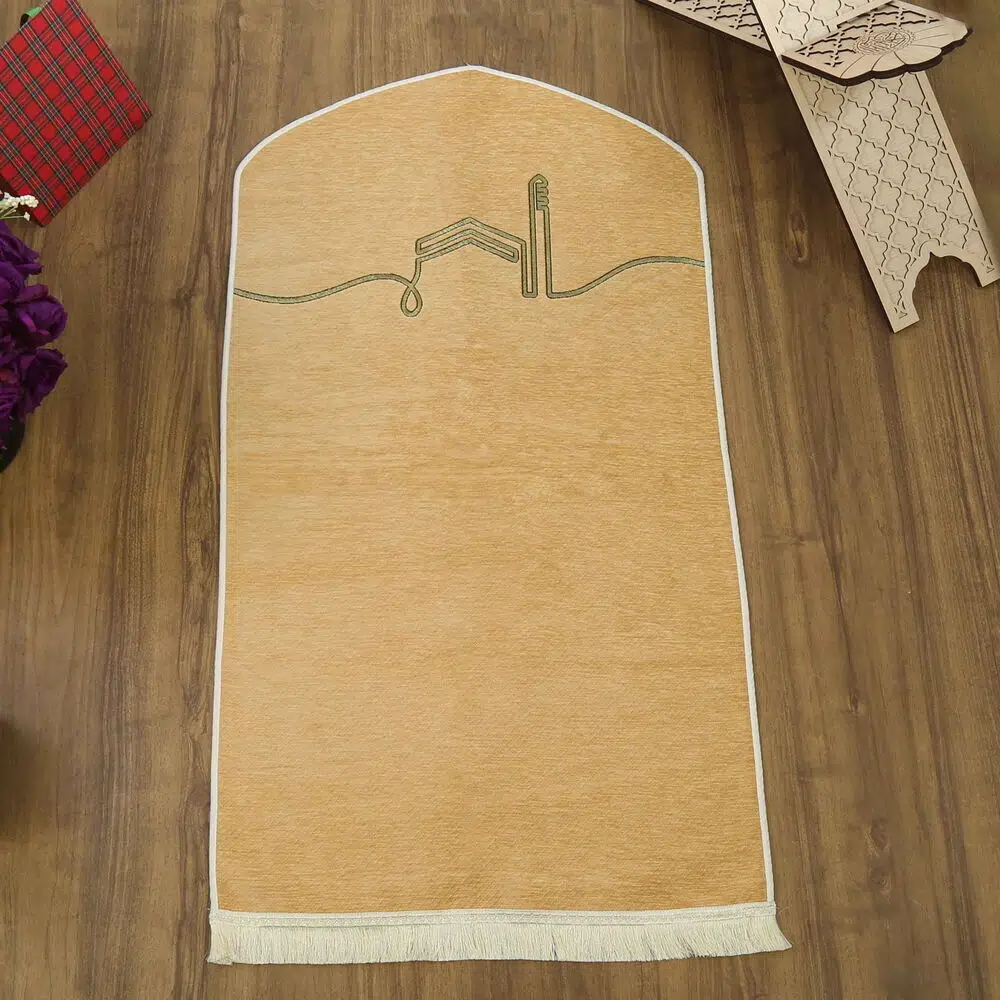 El Kuba Lüks Astarlı Biyeli Seccade Vizon (66X125cm) 565 gr