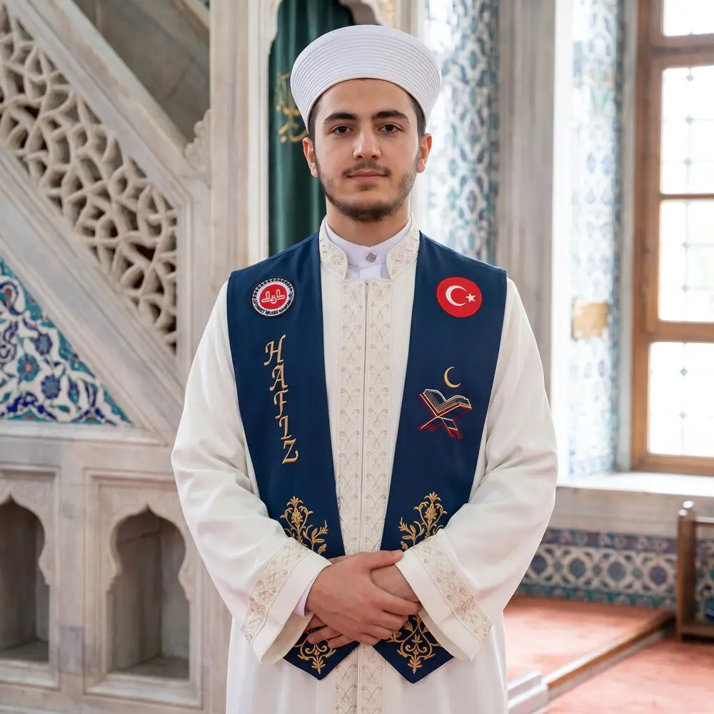 Hafızlık Erkek İcazet 4'lü Elbise Seti - Kırık Beyaz - Lacivert (Toplu Alımlar İçin Bizle İletişime Geçiniz!)