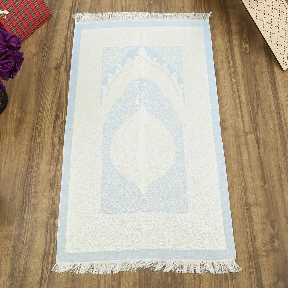 Hediyelik İpek Nur Tafta Seccade Bebe Mavisi 68x110 cm - 200 gr