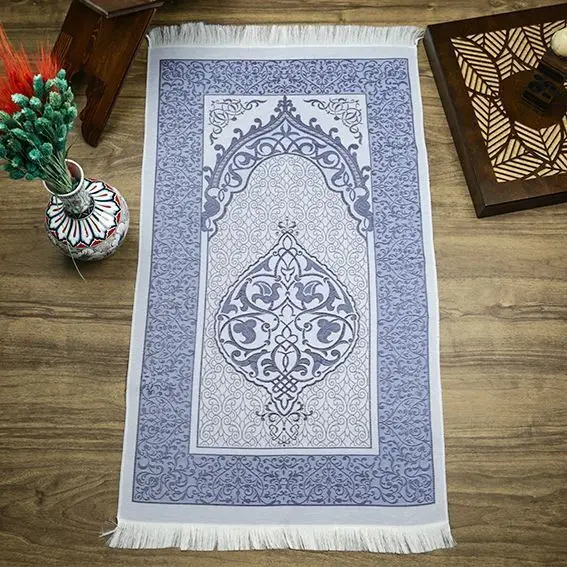 Hediyelik İpek Nur Tafta Seccade Lacivert 68x110 cm - 200 gr