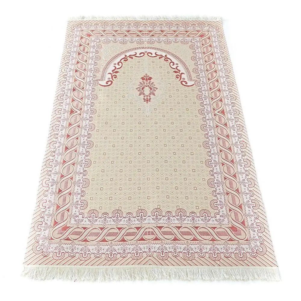 حرير Satin Ottoman نقشة سجادة صلاة أح� ر 67x120 cm - 230 gr