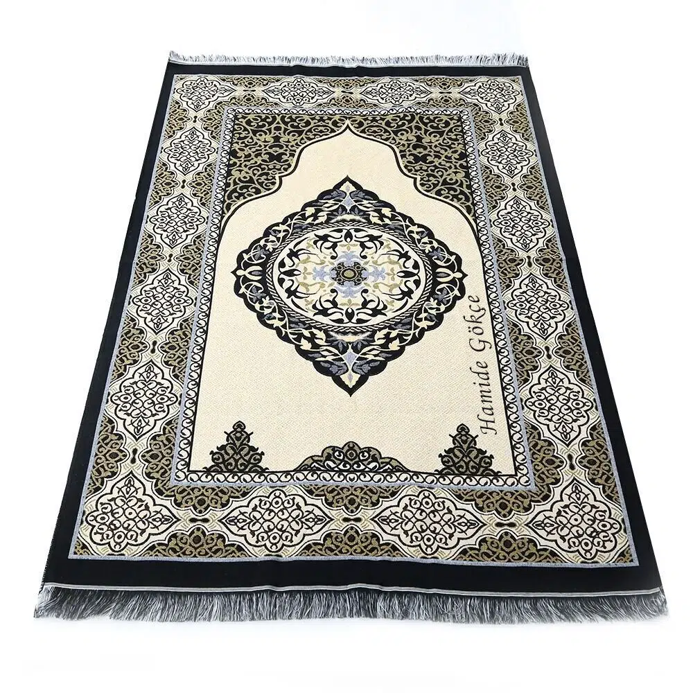 � خصص ي� برويديأح� ر تفتة سجادة صلاة أسود-ذهبي 68×110 س�  - 200 غرا� 