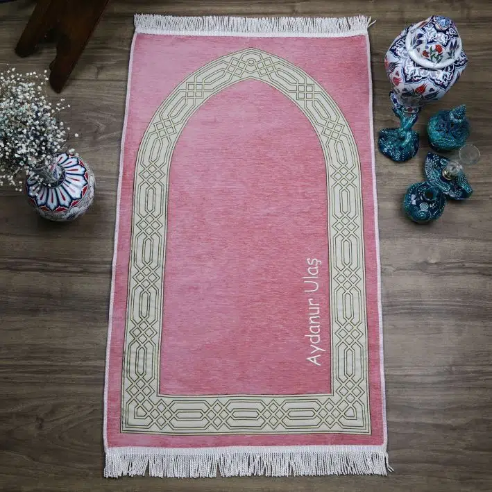 İsme Özel Seccade Payidar Pembe 65x115 cm - 320 gr