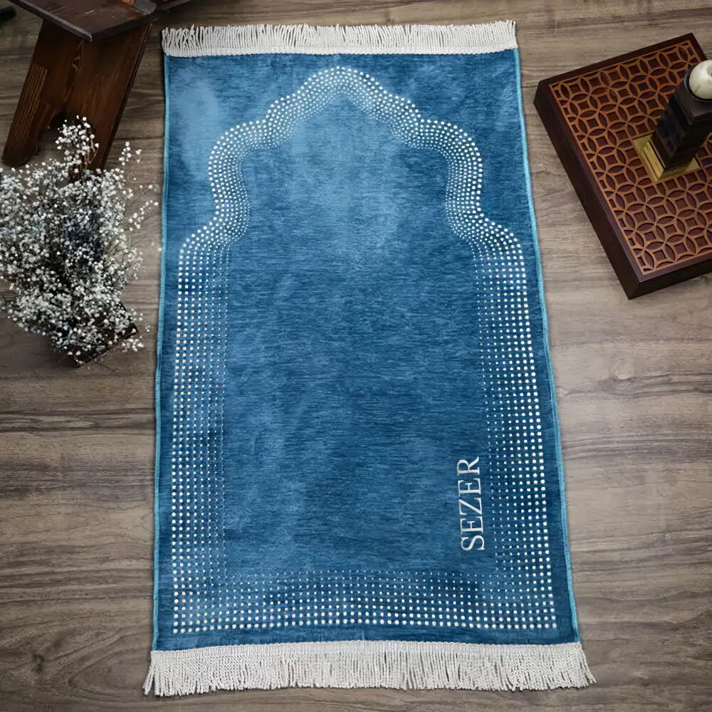 İsminizi Seccadeye Nakşediyoruz ,İsme Özel Seccade Zümra Turkuaz 65x115 cm - 430 gr İsminizi Seccadeye Nakşediyoruz ,İsme Özel S
