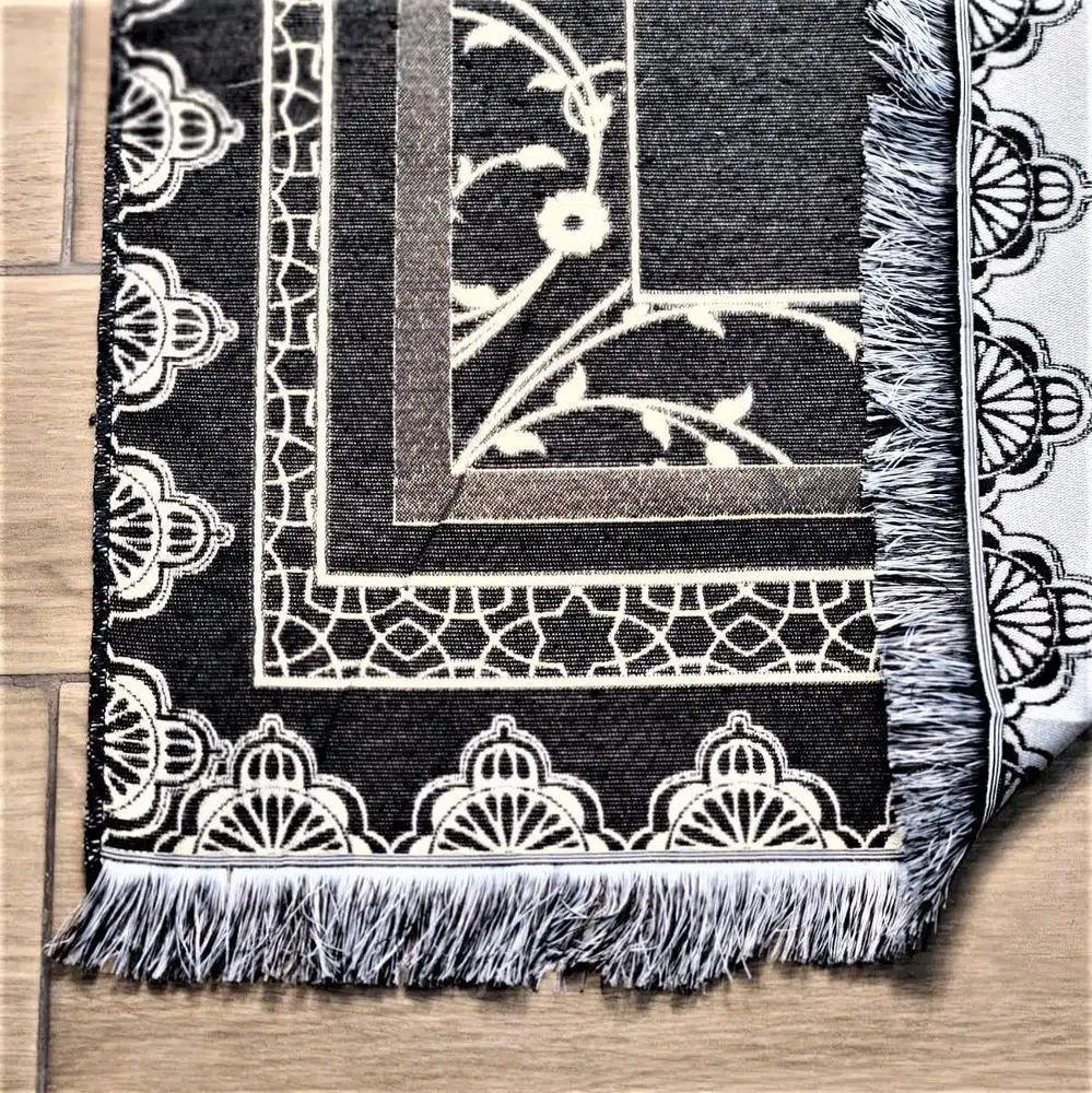 Kandilli Model Woven Prayer Rug 69x115 cm 200 gr - Black - Suphi