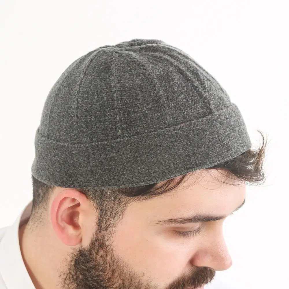 Foldable Chenille Prayer Cap - Gray