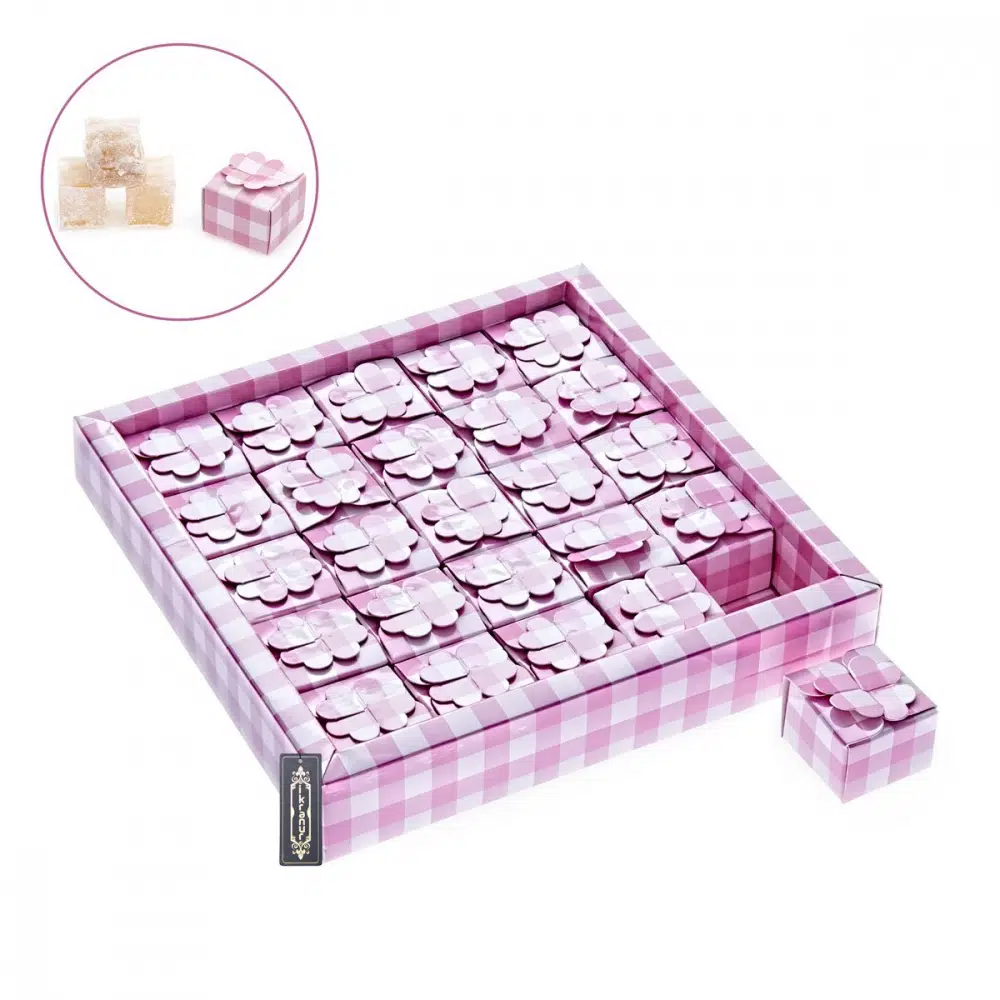 Baby Girl Lokum (Turkish Delight) Plain 25 Pieces - 20x20 cm