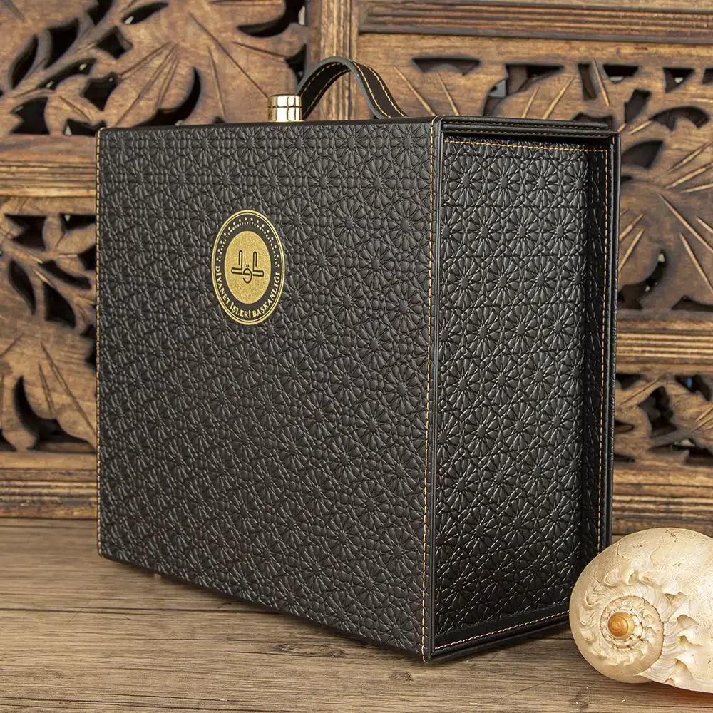 Luxury Flap Leather Turban Bag - Black