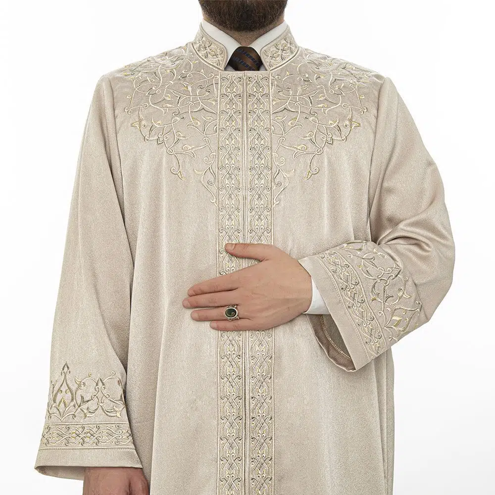 Luxury Fenari Slimfit Long (180+) Slim Cut Imam Robe (Cubbe) - Mink