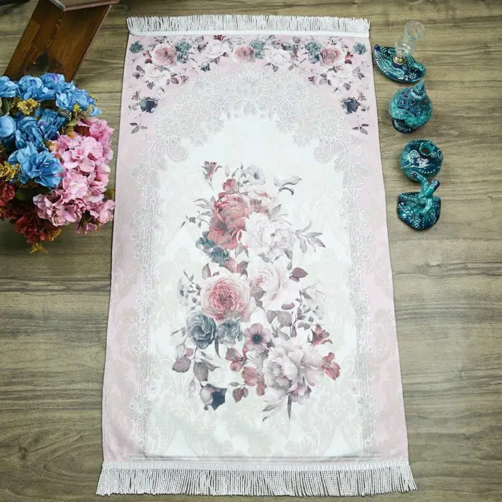 Luxury Hurrem Prayer Rug Pink 70 x 117 cm