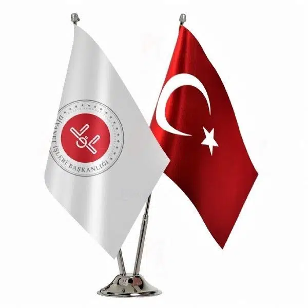 Makam Desktop Diyanet and Turkish Flag 15*22 cm