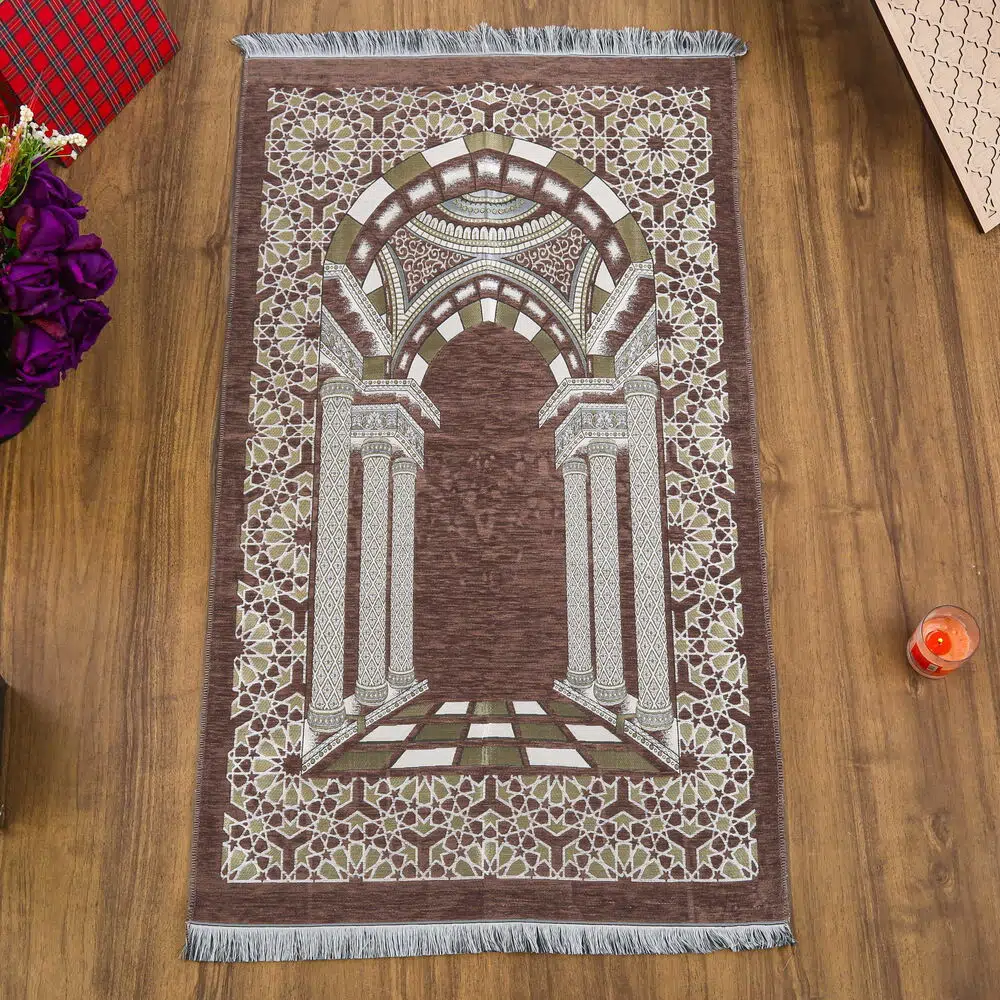 Medine Lüks Şönil Seccade Kahverengi (66 x 120 cm) 520 gr