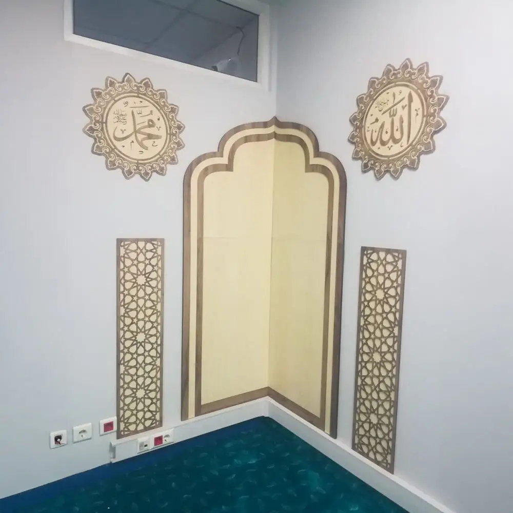 Mescit ve Evler için Portatif Mihrab Mihrabın (orta kısmı 120cm x 175cm Yan parçalar 25cm x 100cm)