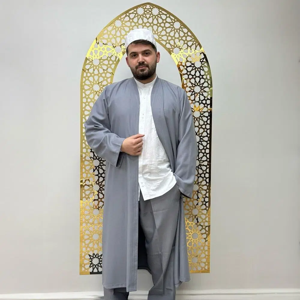 Mevlana Robe Salvar Set - Gray