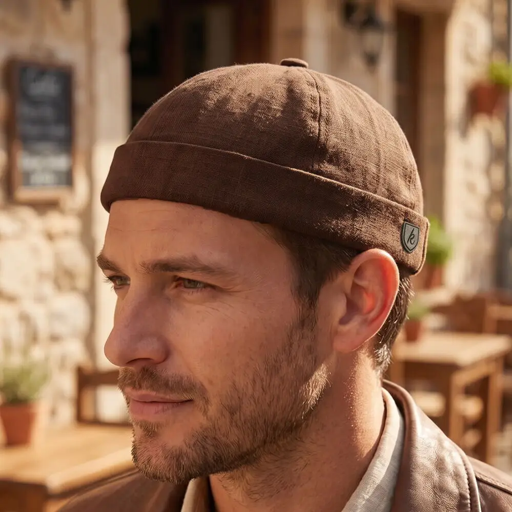 Mizan Hat Brown Linen