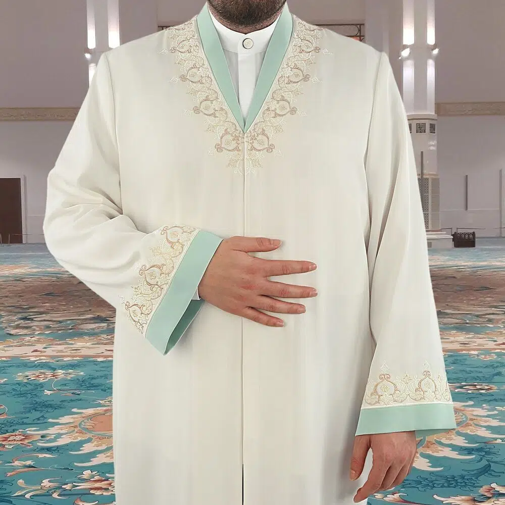 Muderris Robe Bukhara Collar - Cream