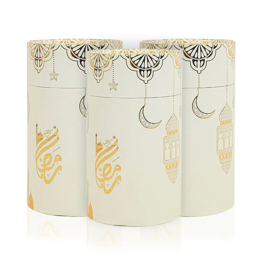 Ramadan Mubarak Cream Cylinder Box (18x10)