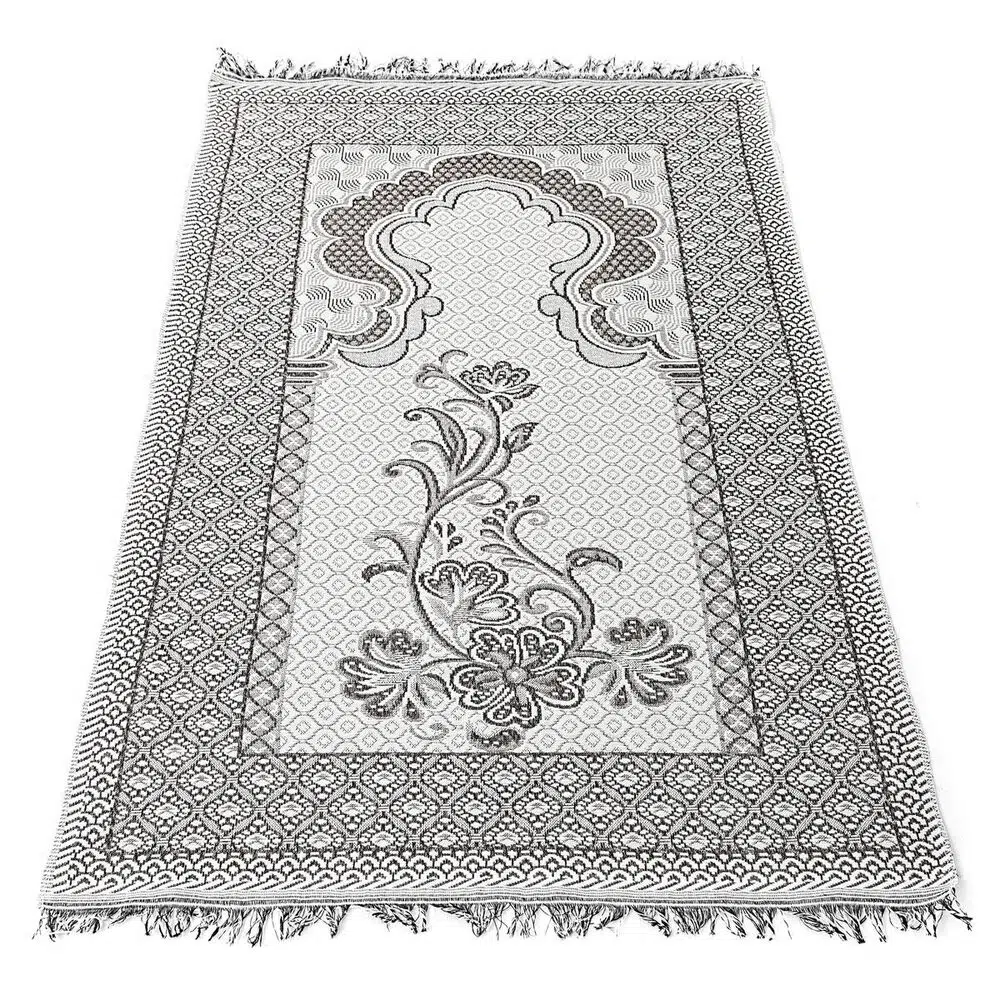 Super Glittery Brocade Prayer Rug Black 68x110 cm - 170 gr