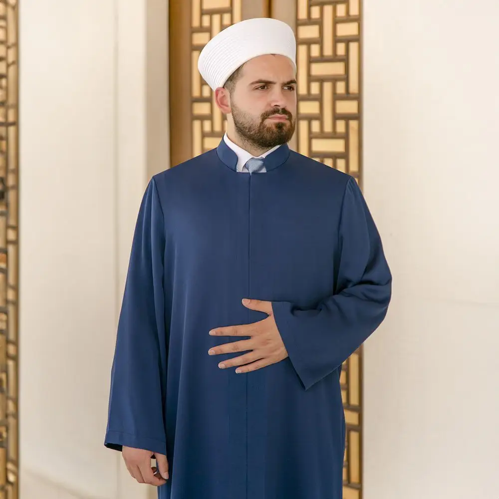 Siraç Hakim Yaka Lacivert Sade İmam Cübbesi