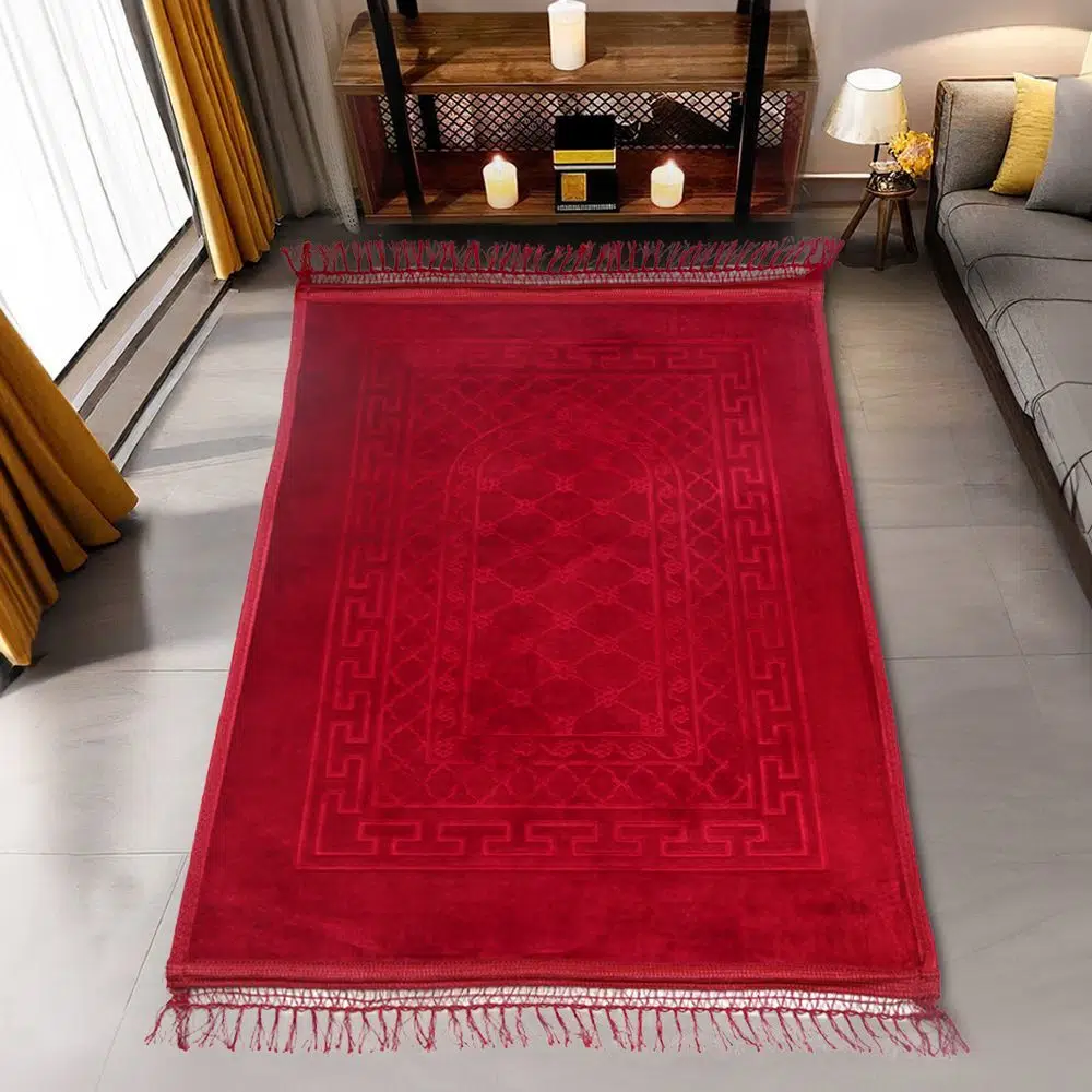 سوفت � خ� ل قطيفة سجادة صلاة خ� ري 80×120 س�  - 1100 غرا� 