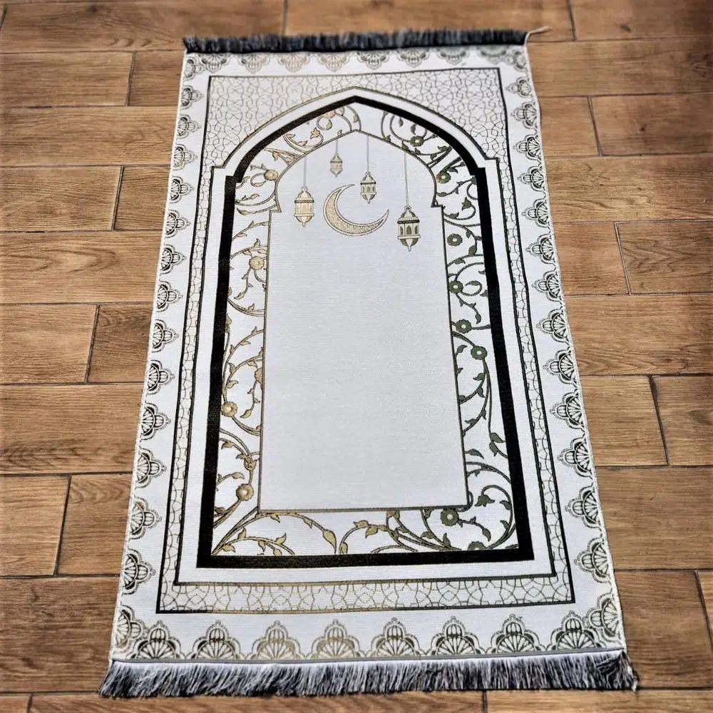 Kandilli Model Woven Prayer Rug 69x115 cm 200 gr - Cream - Suphi