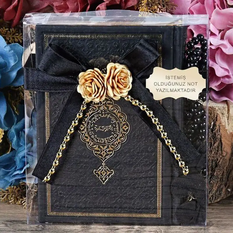 Thermo Holy Quran (Bag Size), Pearl Rose Tesbih Set - Black