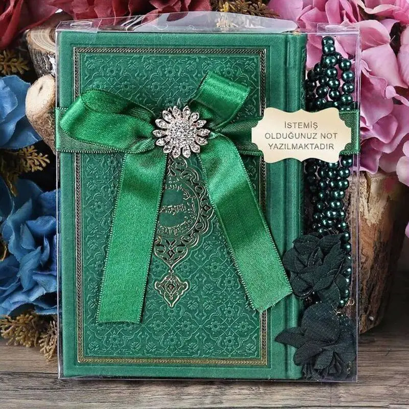 Thermo Holy Quran (Bag Size), Pearl Rose Tesbih Set - Green