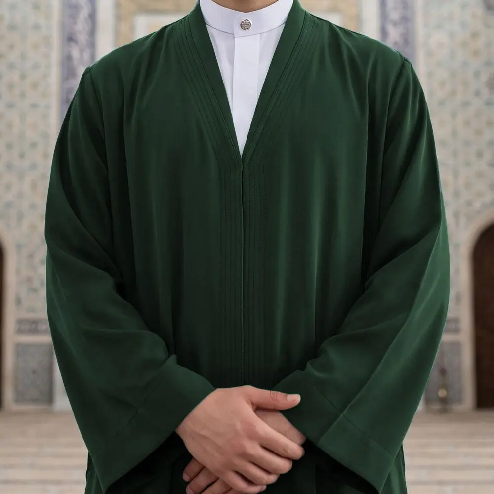 Yeşil Buhara Yaka Namaz Cübbesi